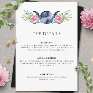 Cartão De Informações Casamento Metafísico Cor-de-rosa-claro