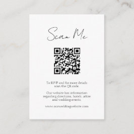Cartão De Informações Casamento Minimalista de Código QR de RSVP Clássic