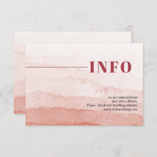 Cartão De Informações Casamento minimalista de gradiente de aquarela Jap