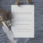 Cartão De Informações Casamento Minimalista de Recepção Branca Negra<br><div class="desc">Cartão Mínimo de Recepção Branca Negra</div>