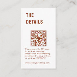 Cartão De Informações Casamento Minimalista do Morden da Chic Rustic