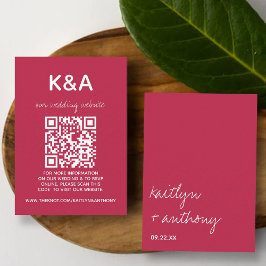 Cartão De Informações Casamento Minimalista do Script Moderno Viva Magen