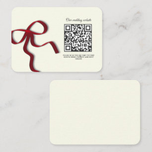 Cartão De Informações Casamento Minimalista Elegante Simples Arco Vermel