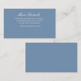 Cartão De Informações Casamento Minimalista em Azul Poeirento