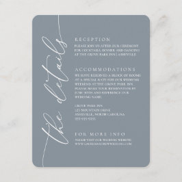 Cartão De Informações Casamento Minimalista Moderno Azul Empoeirado 2