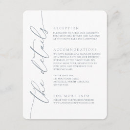 Cartão De Informações Casamento Minimalista Moderno Dusty Blue 2 Gabinet