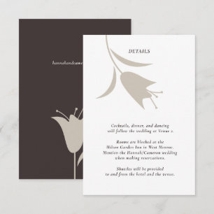 Cartão De Informações Casamento Minimalista Moderno Floral Neutro Grei