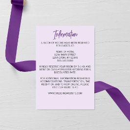 Cartão De Informações Casamento Minimalista Purple Larkspur