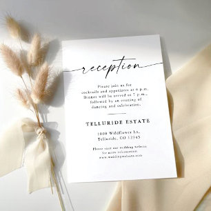 Cartão De Informações Casamento Minimalista Recepção de Casamento