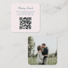 Cartão De Informações Casamento Minimalista Rústico Vintage com Código Q