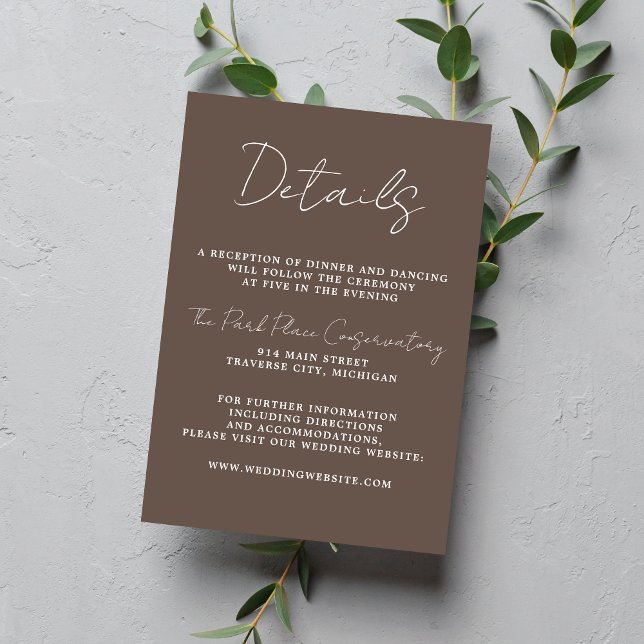 Cartão De Informações Casamento Mínimo de Cogumelo Simplicity 3 Script V (Criador carregado)