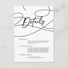 Cartão De Informações Casamento Mínimo de "Detalhes" do Script de Rico M
