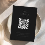 Cartão De Informações Casamento Mínimo de Preto de Matte Moderno<br><div class="desc">Cartões modernos de cerimônias de casamento com design mínimo de cor preta matta.</div>