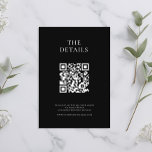 Cartão De Informações Casamento mínimo preto e branco moderno<br><div class="desc">Cartões modernos de cerimônias de casamento com design mínima em preto e branco.</div>