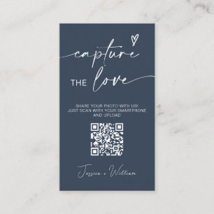 Cartão De Informações Casamento Moderno Capture o amor Código Qr