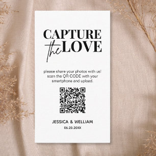 Cartão De Informações Casamento Moderno Capture o amor Código Qr
