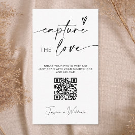 Cartão De Informações Casamento Moderno Capture o amor Qr Code