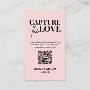 Cartão De Informações Casamento Moderno Capture o amor Qr Code