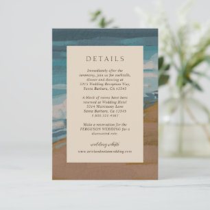 Cartão De Informações Casamento Moderno Chic abstrato Costal