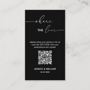 Cartão De Informações Casamento Moderno Compartilhe o amor Código Qr