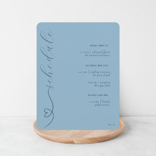 Cartão De Informações Casamento Moderno   Cronograma e Detalhes   Azul C