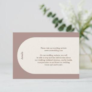 Cartão De Informações Casamento Moderno da Arch Camila Taupe