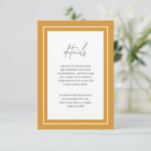 Cartão De Informações Casamento Moderno da Fronteira Amarela Marigold