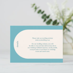 Cartão De Informações Casamento Moderno de Camila Aqua Arch