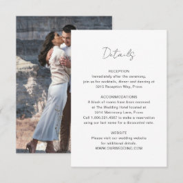 Cartão De Informações Casamento Moderno de Foto Elegante