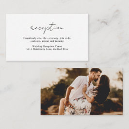 Cartão De Informações Casamento Moderno de Fotos do Script Rustic