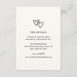 Cartão De Informações Casamento Moderno Doodle do Coração Desenhado Mão