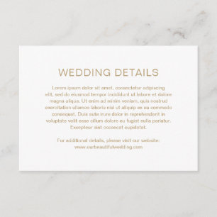Cartão De Informações Casamento Moderno Dourado Chelsea
