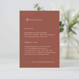 Cartão De Informações Casamento Moderno Editorial Cobre Rústico