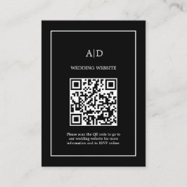 Cartão De Informações Casamento Moderno Minimalista Qr Code Wedding