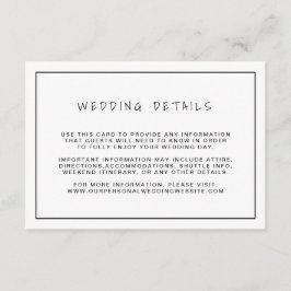 Cartão De Informações Casamento Moderno Minimalista Simples