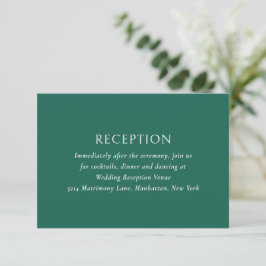 Cartão De Informações Casamento Moderno Simples Emerald Green