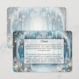 Cartão De Informações Casamento na Floresta Nevada Brilhante