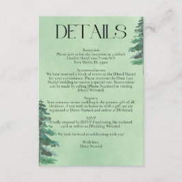 Cartão De Informações Casamento Natureza Russo das Árvores Verdes