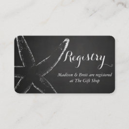 Cartão De Informações Casamento Náutico Estrela do Mar Quadro Negro Vint