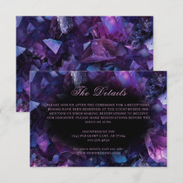 Cartão De Informações Casamento Negra dos Cristais de Bruxas do Ametist 