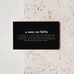 Cartão De Informações Casamento Negro Formal Minimalista Desejando Bem<br><div class="desc">Este casamento negro e minimalista que desejava um cartão de cerco é perfeito para um casamento rústico. O design apresenta uma bela fonte em um fundo preto para embelezar seu evento.</div>