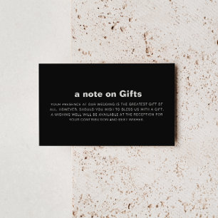 Cartão De Informações Casamento Negro Formal Minimalista Desejando Bem