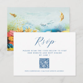 Cartão De Informações Casamento no Aquário Submarino QR RSVP