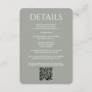 Cartão De Informações Casamento no Bosque Meadow