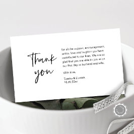Cartão De Informações Casamento Obrigado por participar, moderno minimal
