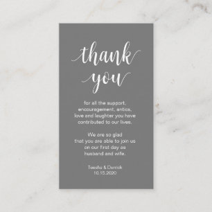 Cartão De Informações Casamento Obrigado, Script Simples Moderno