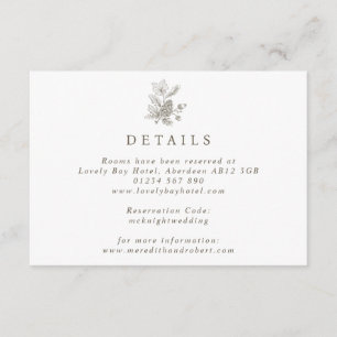 Cartão De Informações Casamento outono Acorn e Pinecone desenhado em Lin