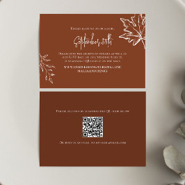 Cartão De Informações Casamento outono Autumn deixa QR Code RSVP