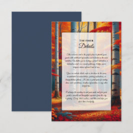 Cartão De Informações Casamento outono Rustic Birch Tree