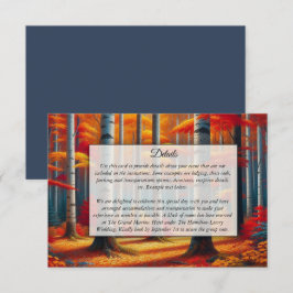 Cartão De Informações Casamento outono Rustic Birch Tree